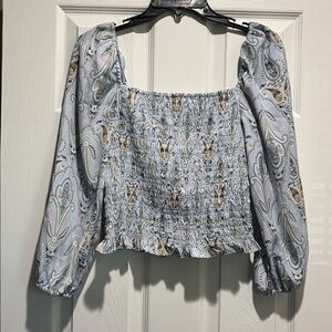 O'Neill Blue Paisley Blouse